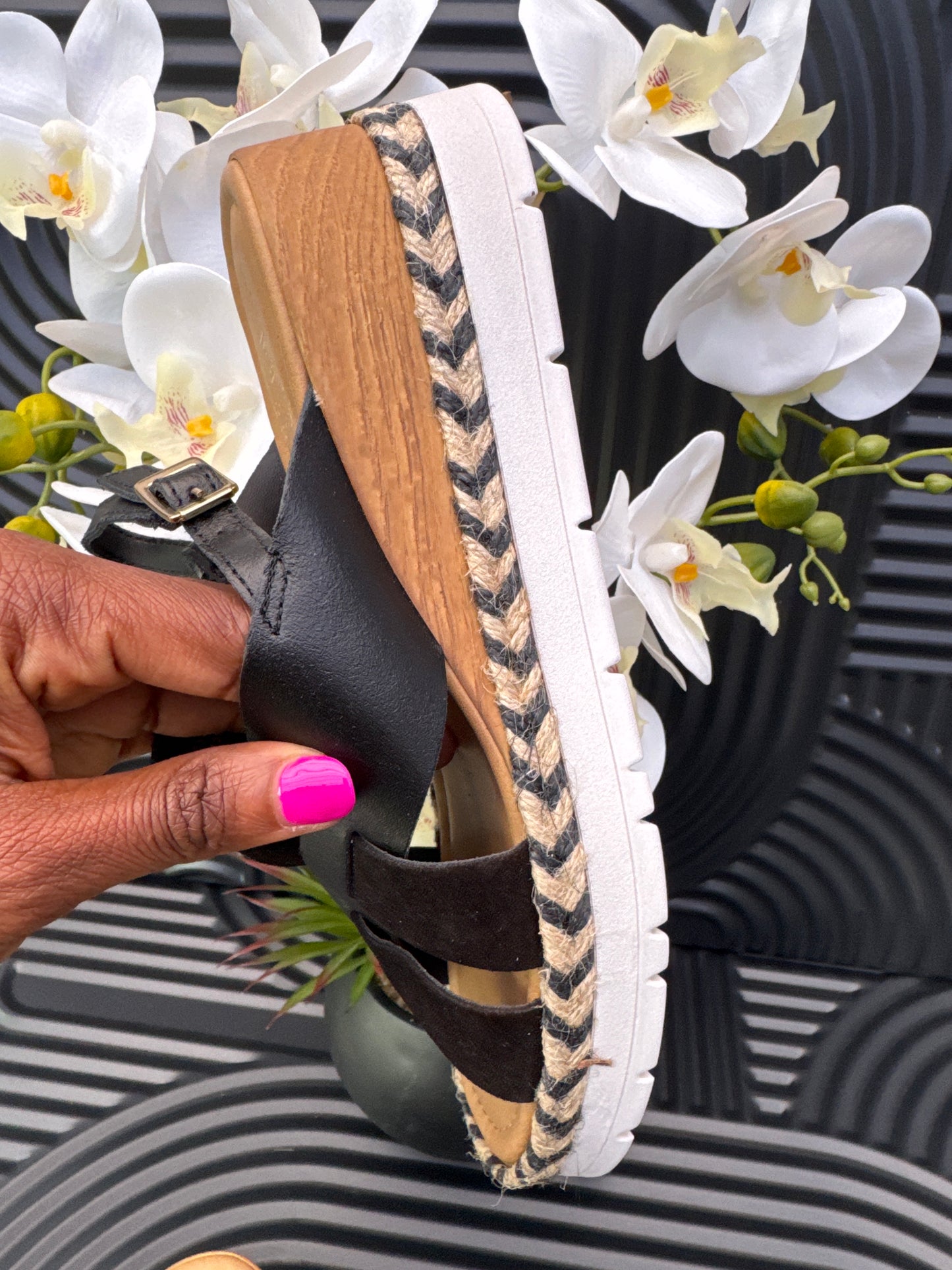 Crossover Wedge Sandal
