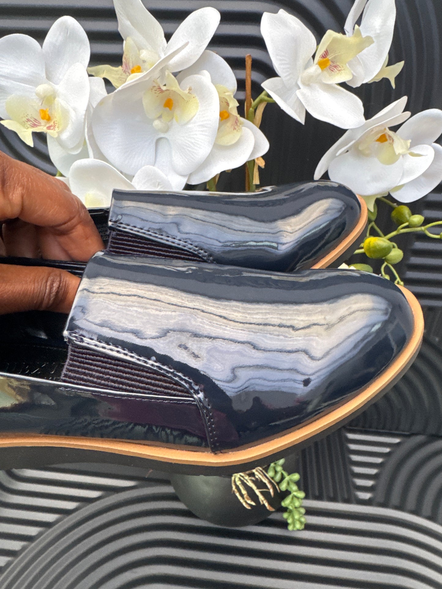 Navy Patent Slip-On Loafers