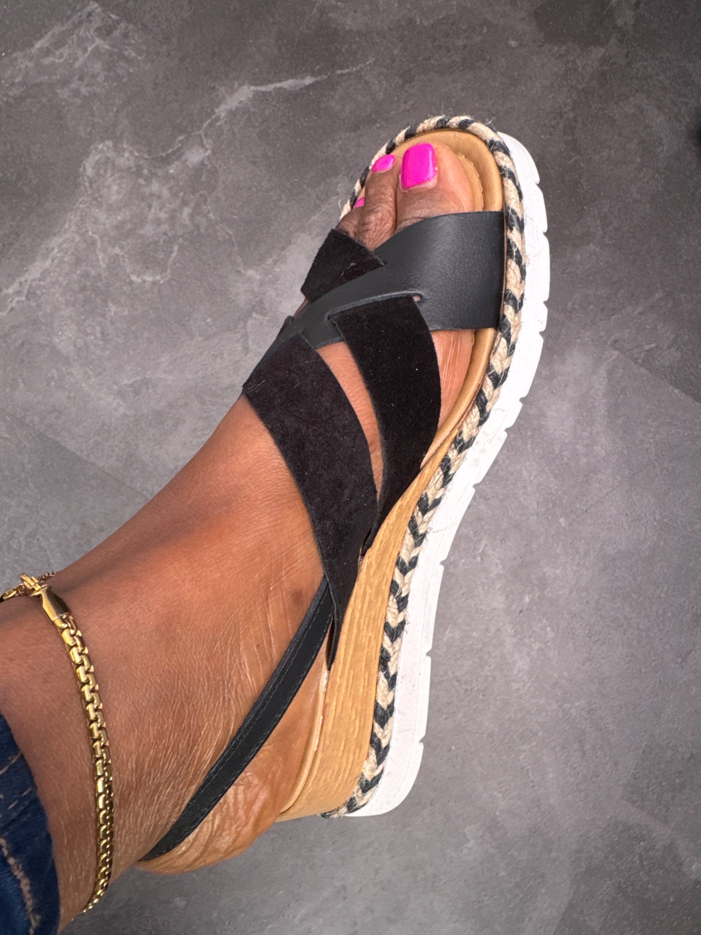 Crossover Wedge Sandal