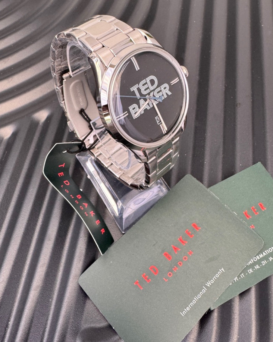 Ted Baker Stainless Steel Bracelet Black Dial Watch