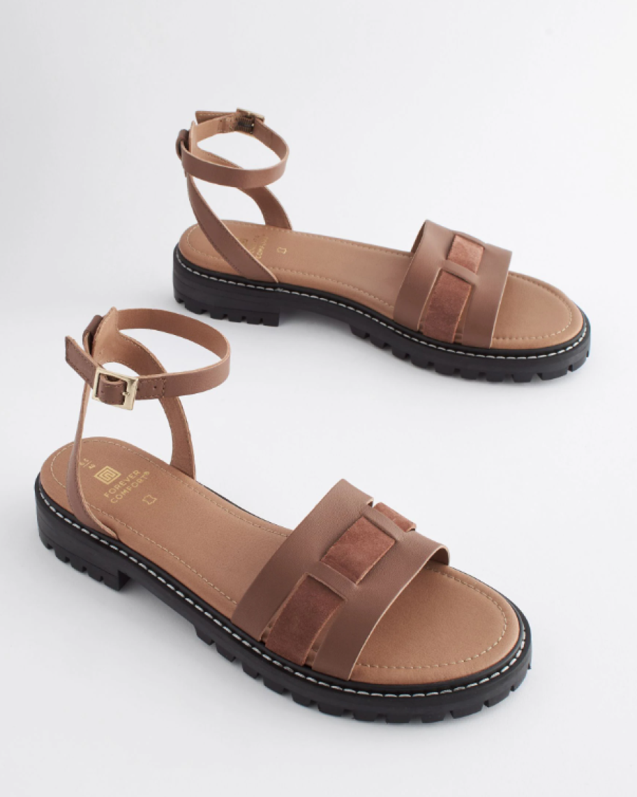 Brown Leather Cleated Sandals
