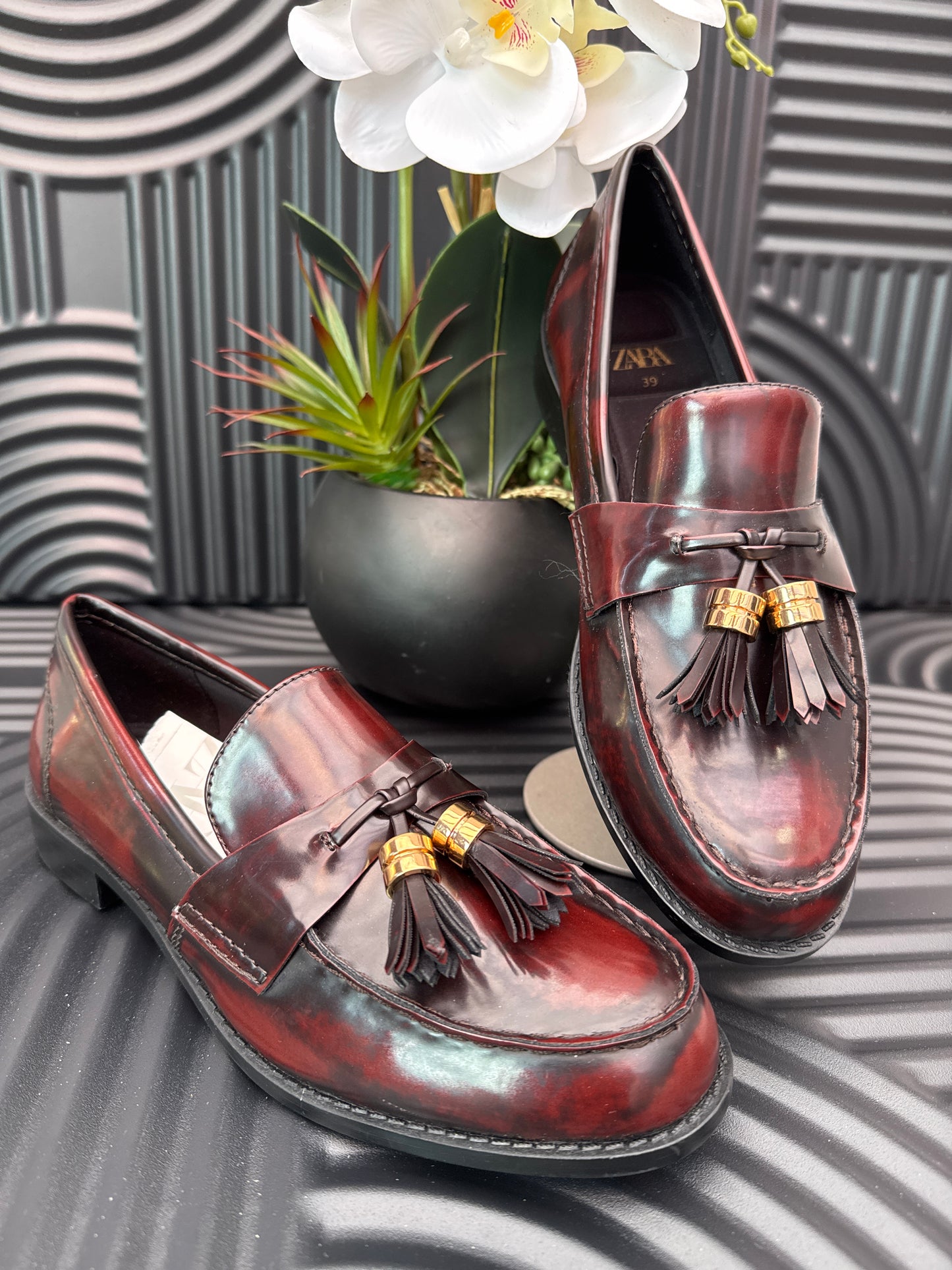 Burgundy Tassel Loafers