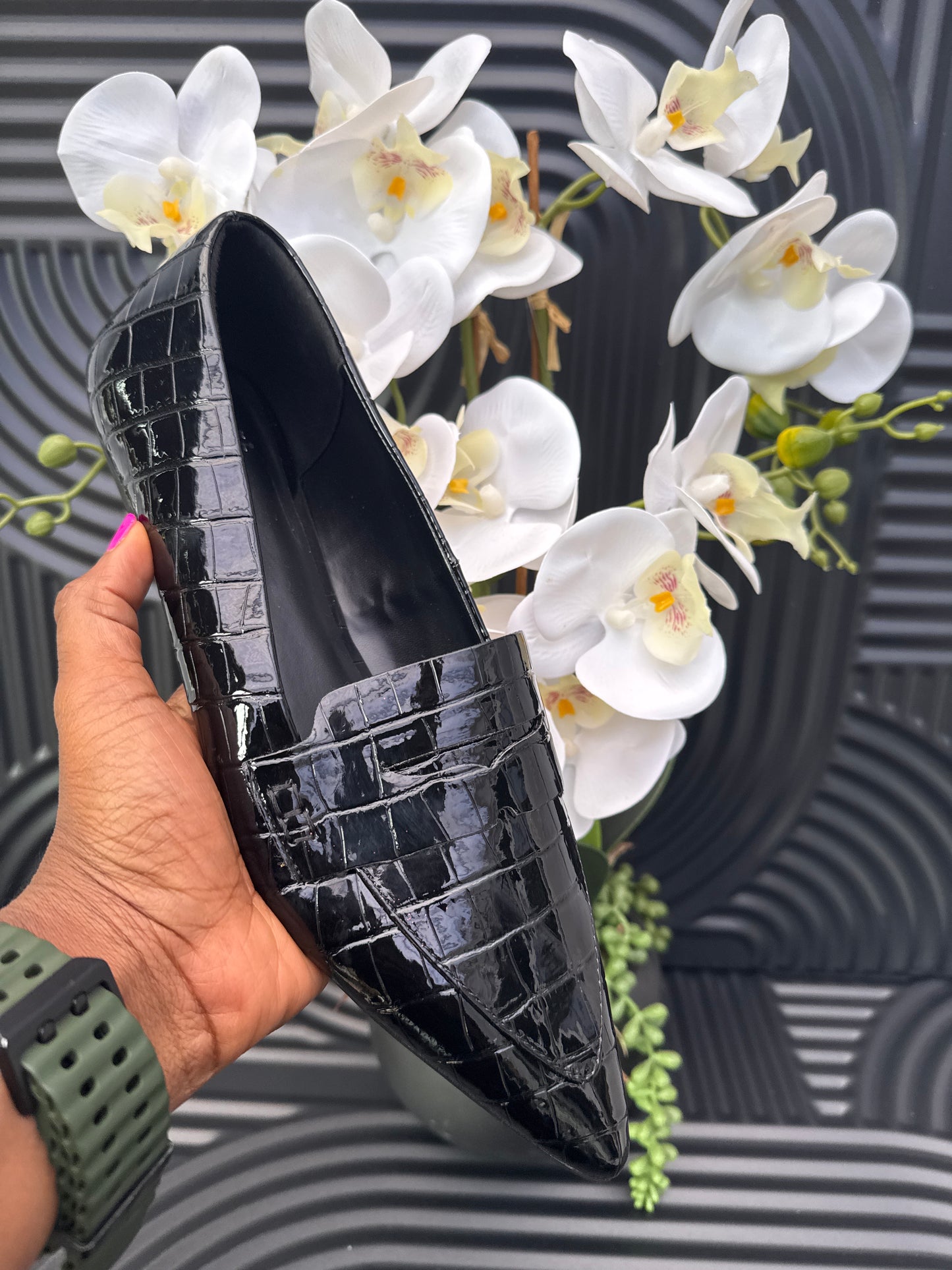 Croc Effect loafers for ladies