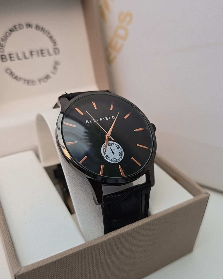 Black Leather Strap watch for men