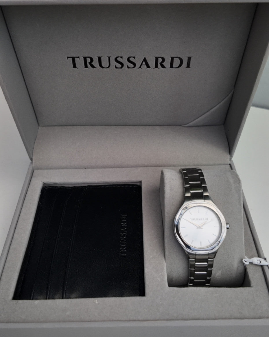 TRUSSARDI Watch and Card Holder Set