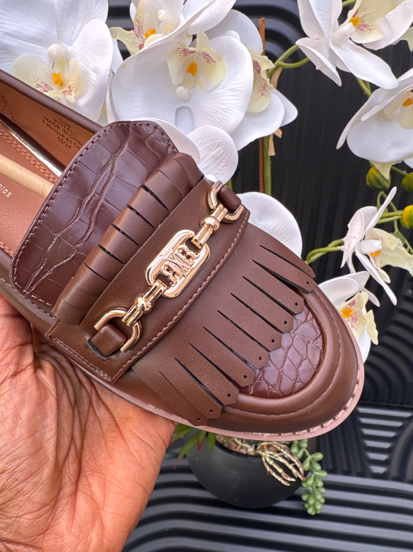 Brown Tassel Ladies Loafers