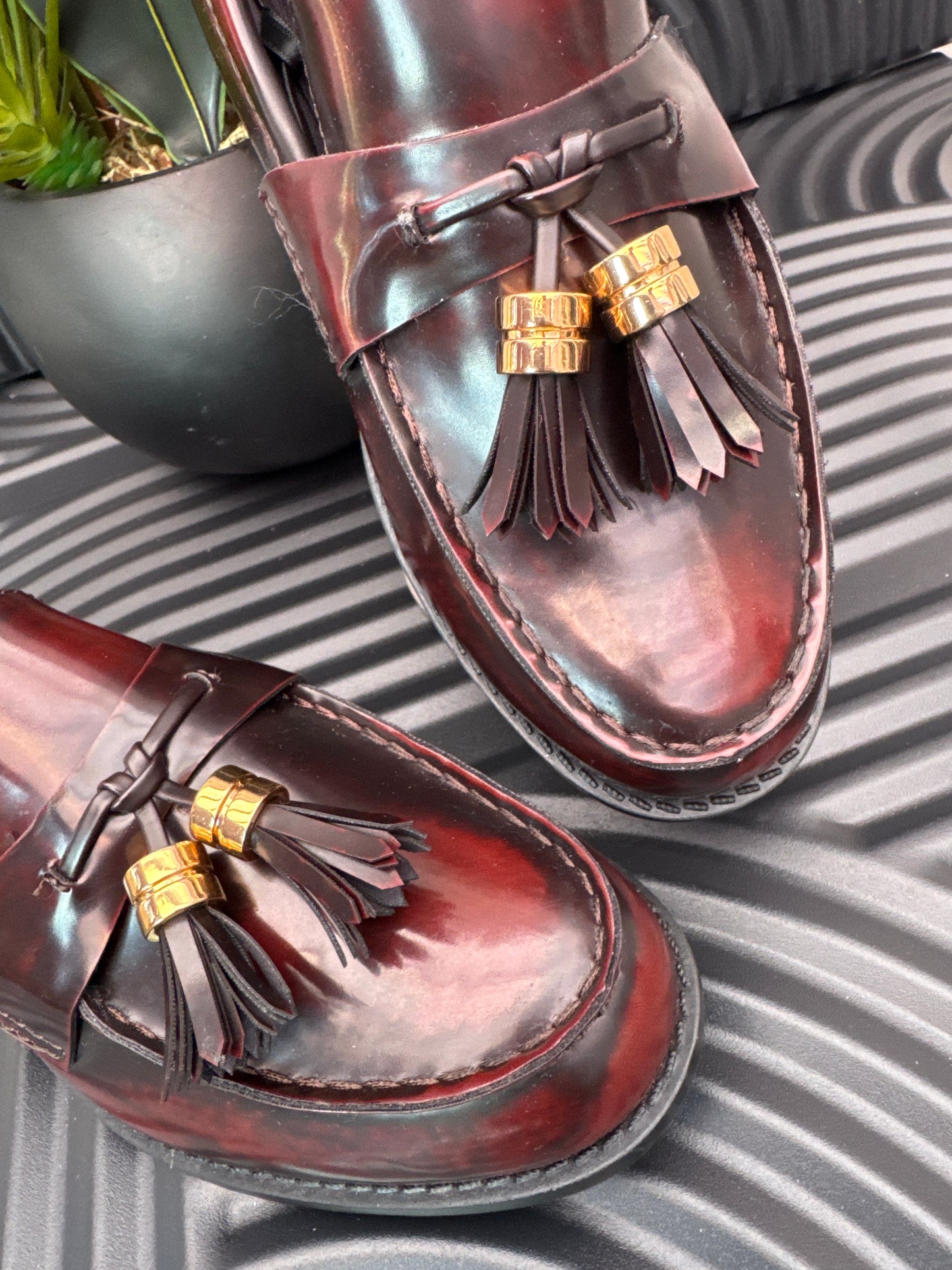 Burgundy Tassel Loafers