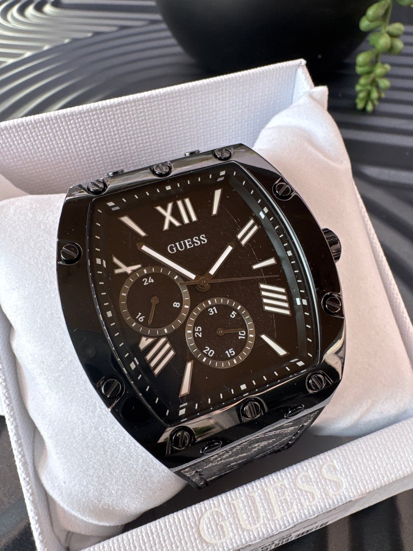 GUESS Patterned Strap Watch