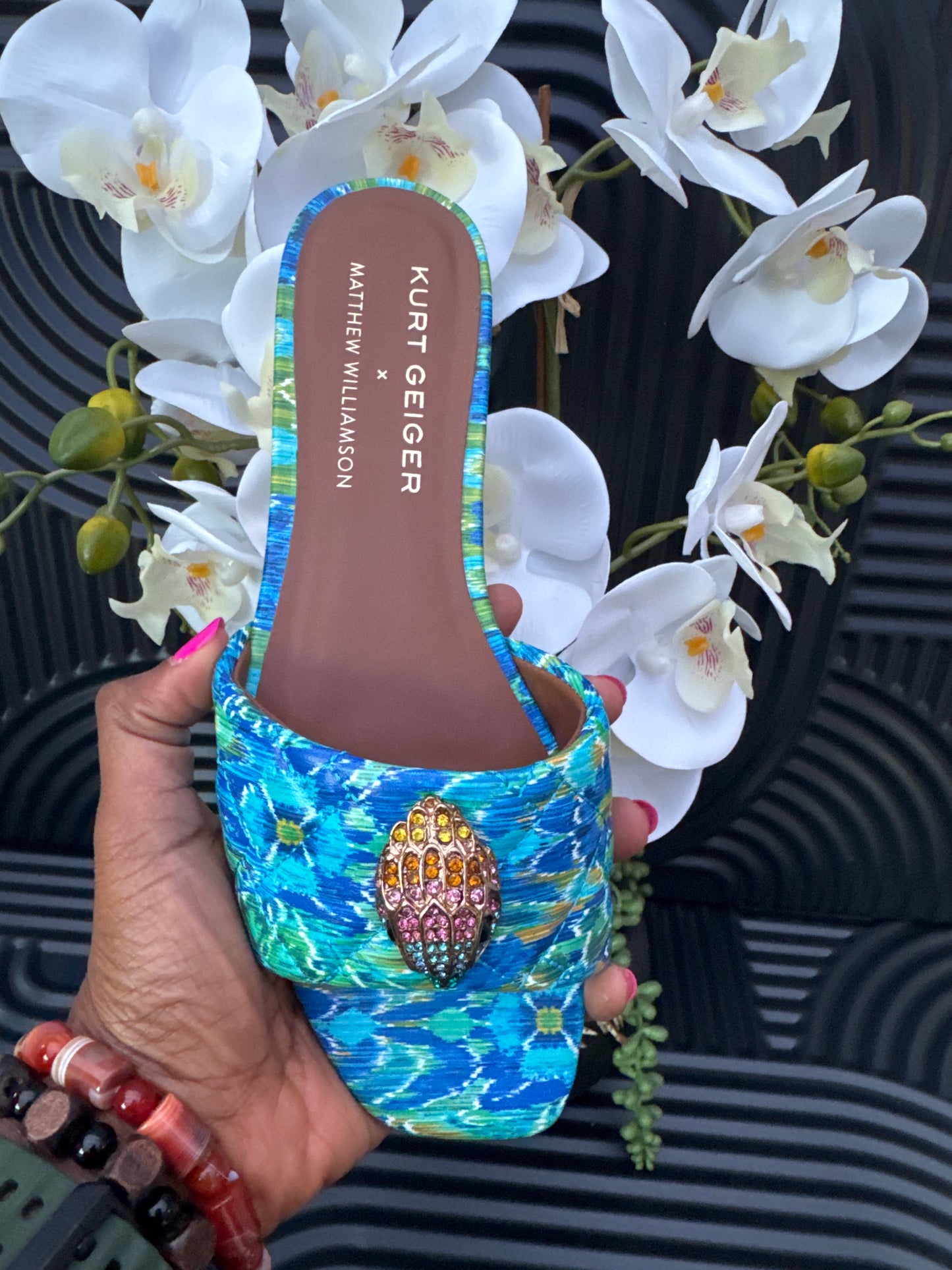 Floral Motif Flat Sandal