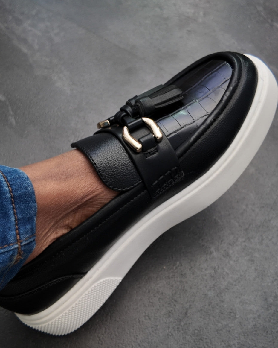 Black Tassel Loafers