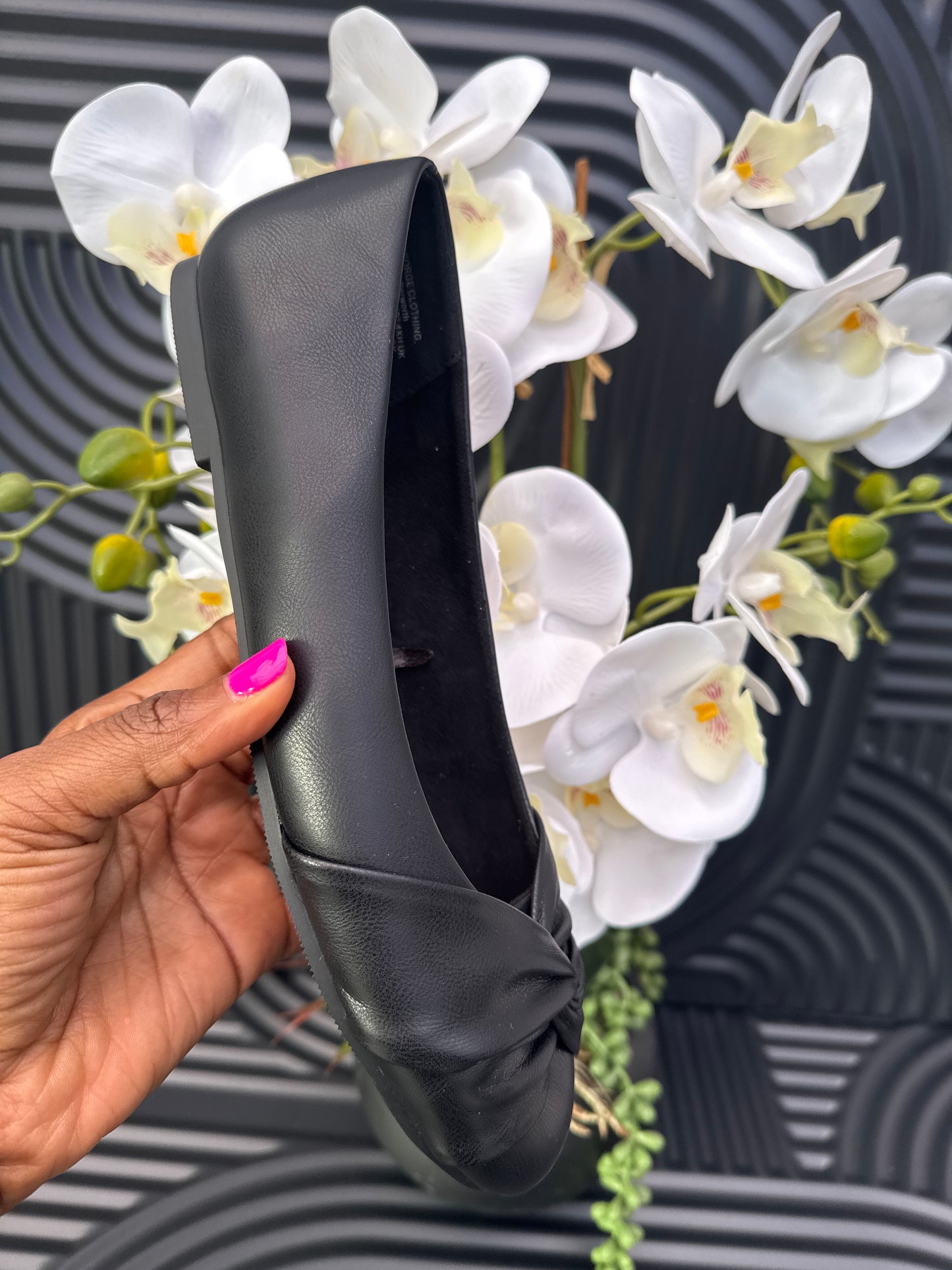Black Twist Front Ballet Shoes