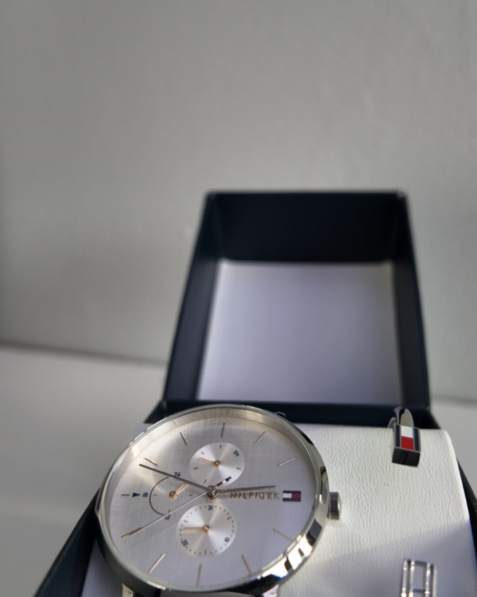 Tommy Hilfiger Silver Watch and Bracelet Set