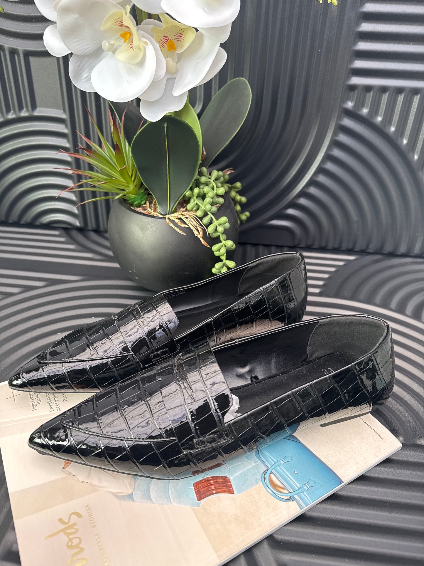 Croc Effect loafers for ladies