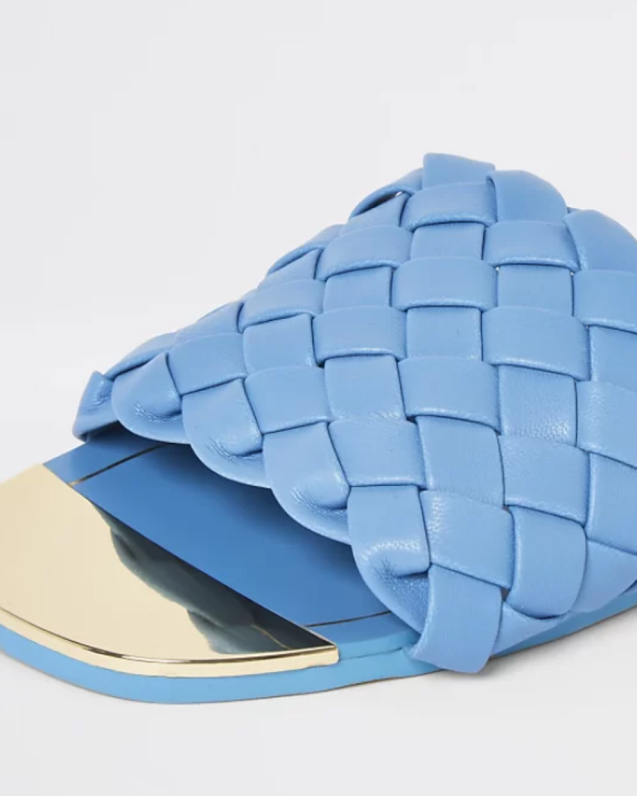 River Island blue Woven Flat Sandal