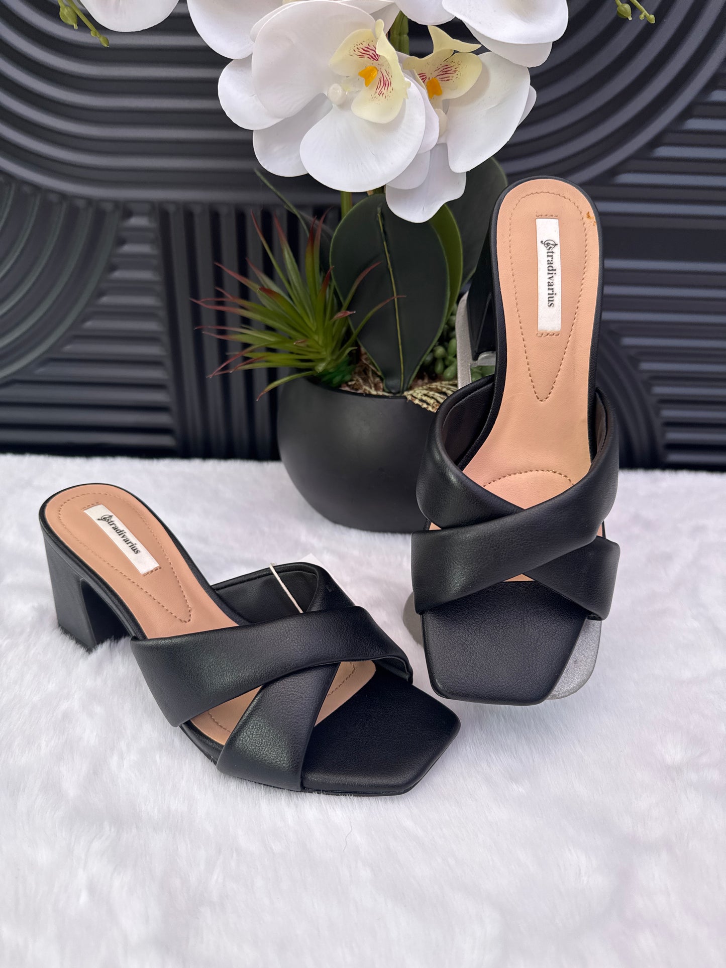 Black Block Heel Sandal