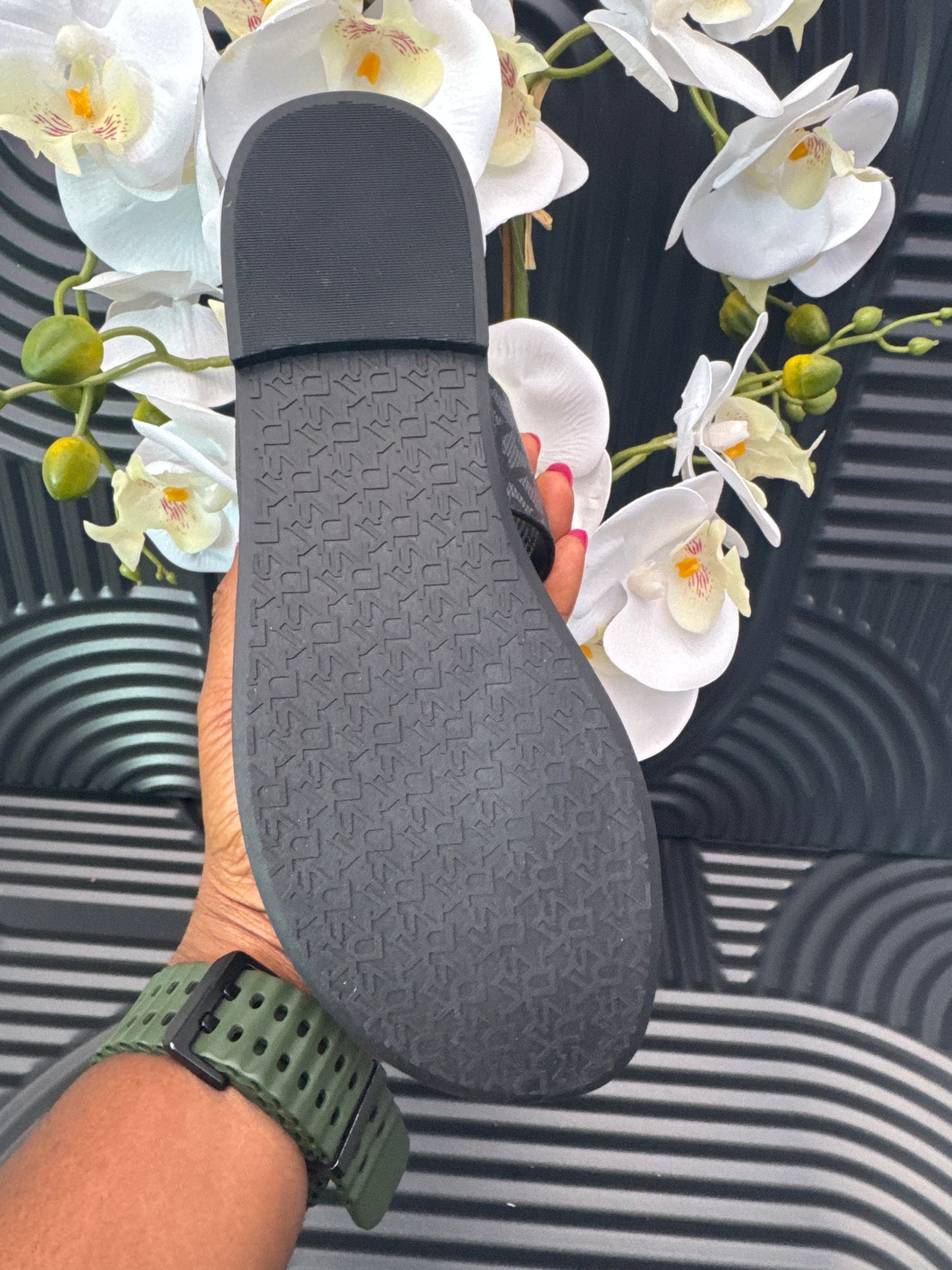 DKNY Monogram Flat Sandal