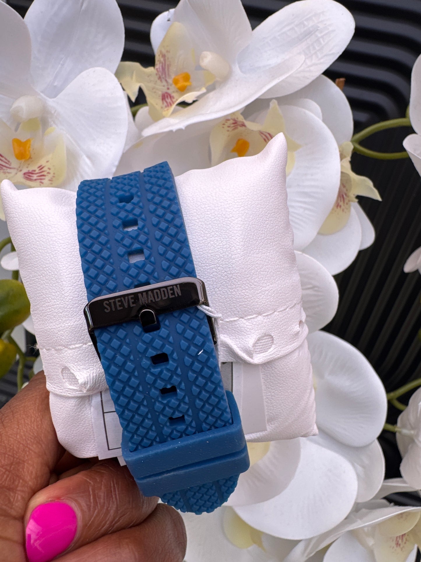 Steve Madden Blue Strap Silicon Watch