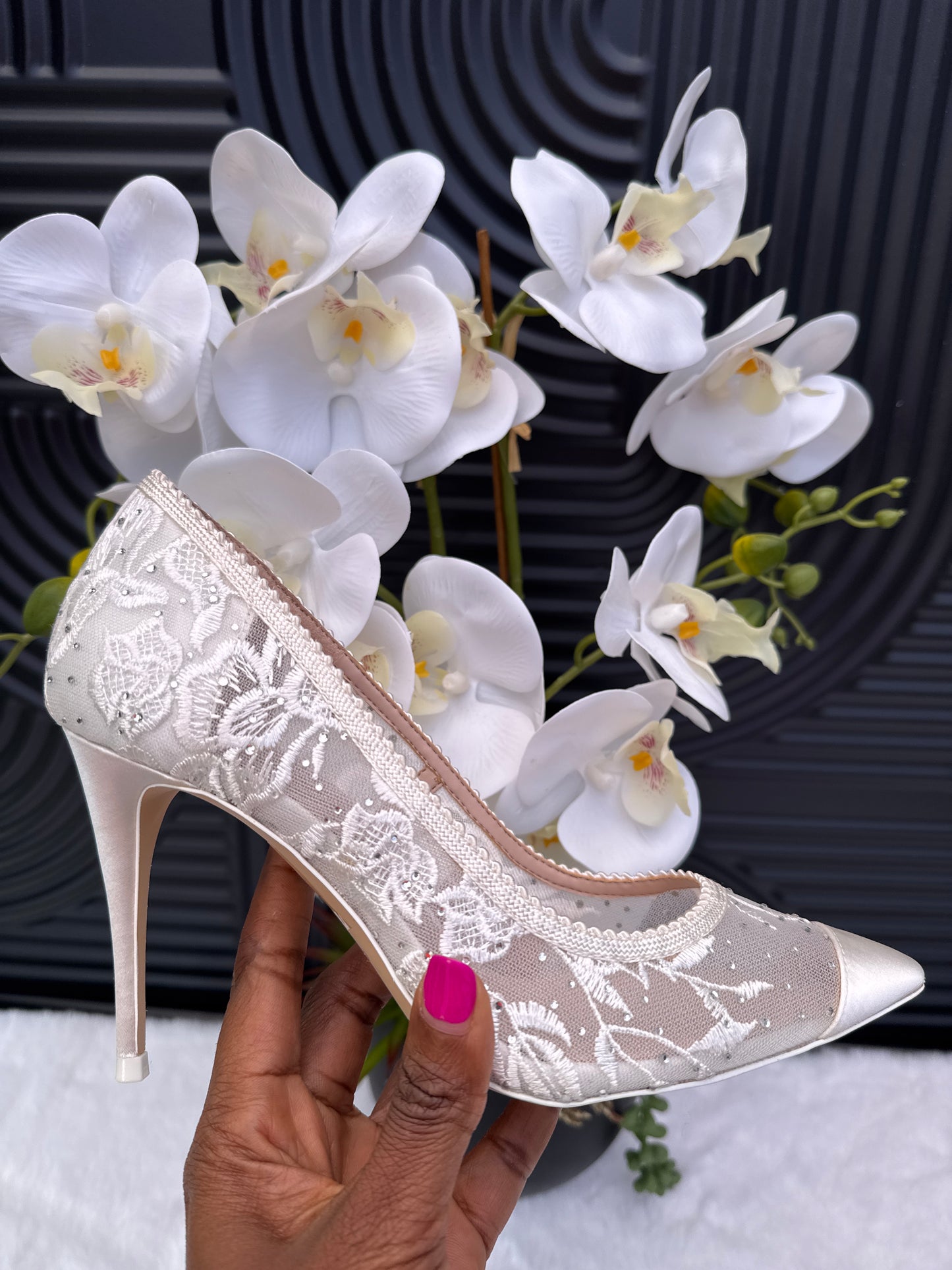 ALDO lace detail heels