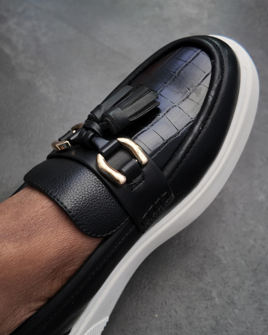 Black Tassel Loafers