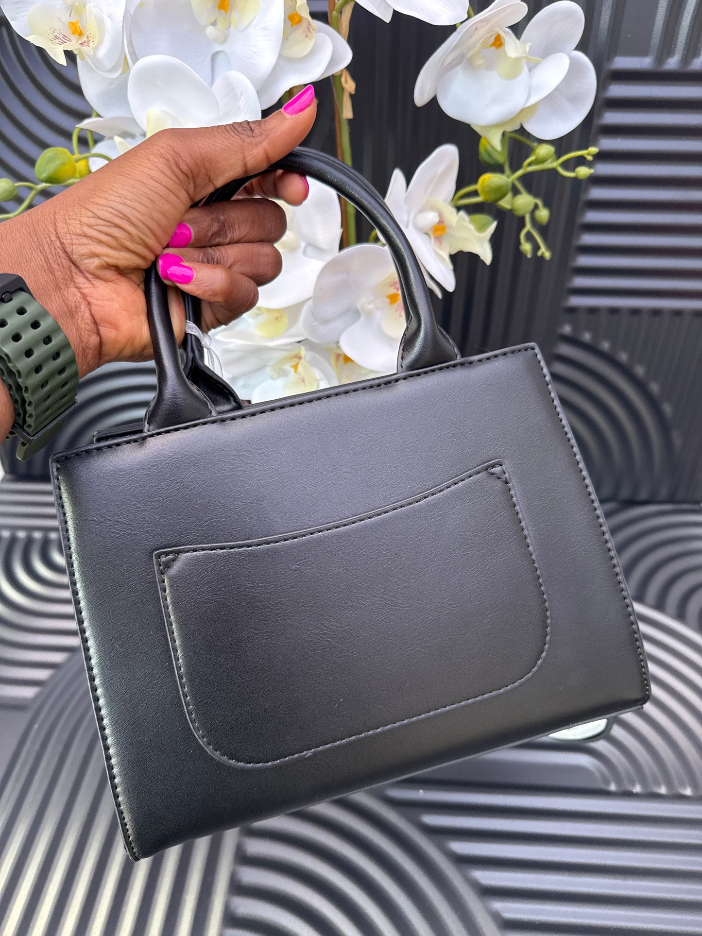 Black Top Handle Crossbody Bag