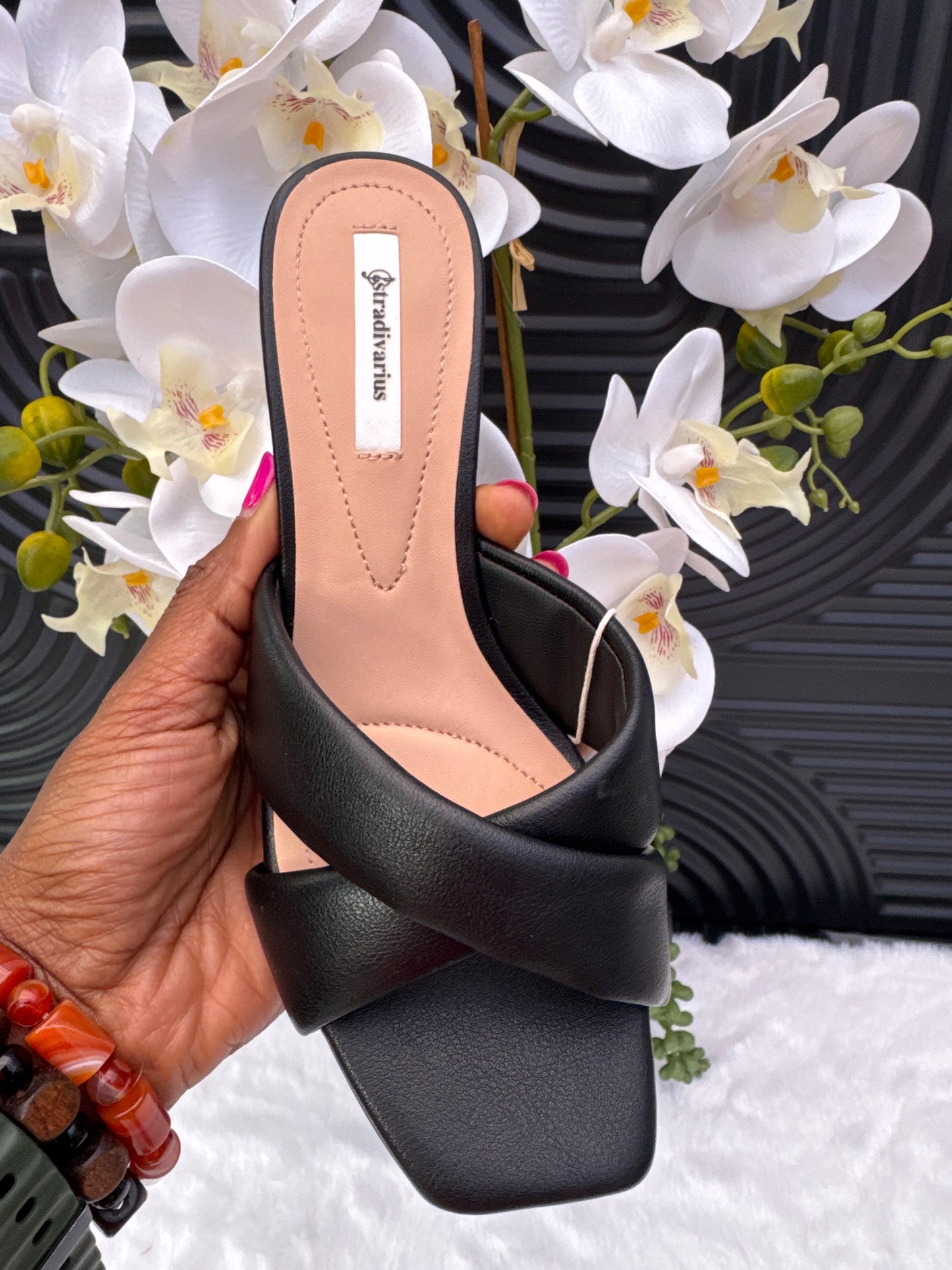 Black Block Heel Sandal