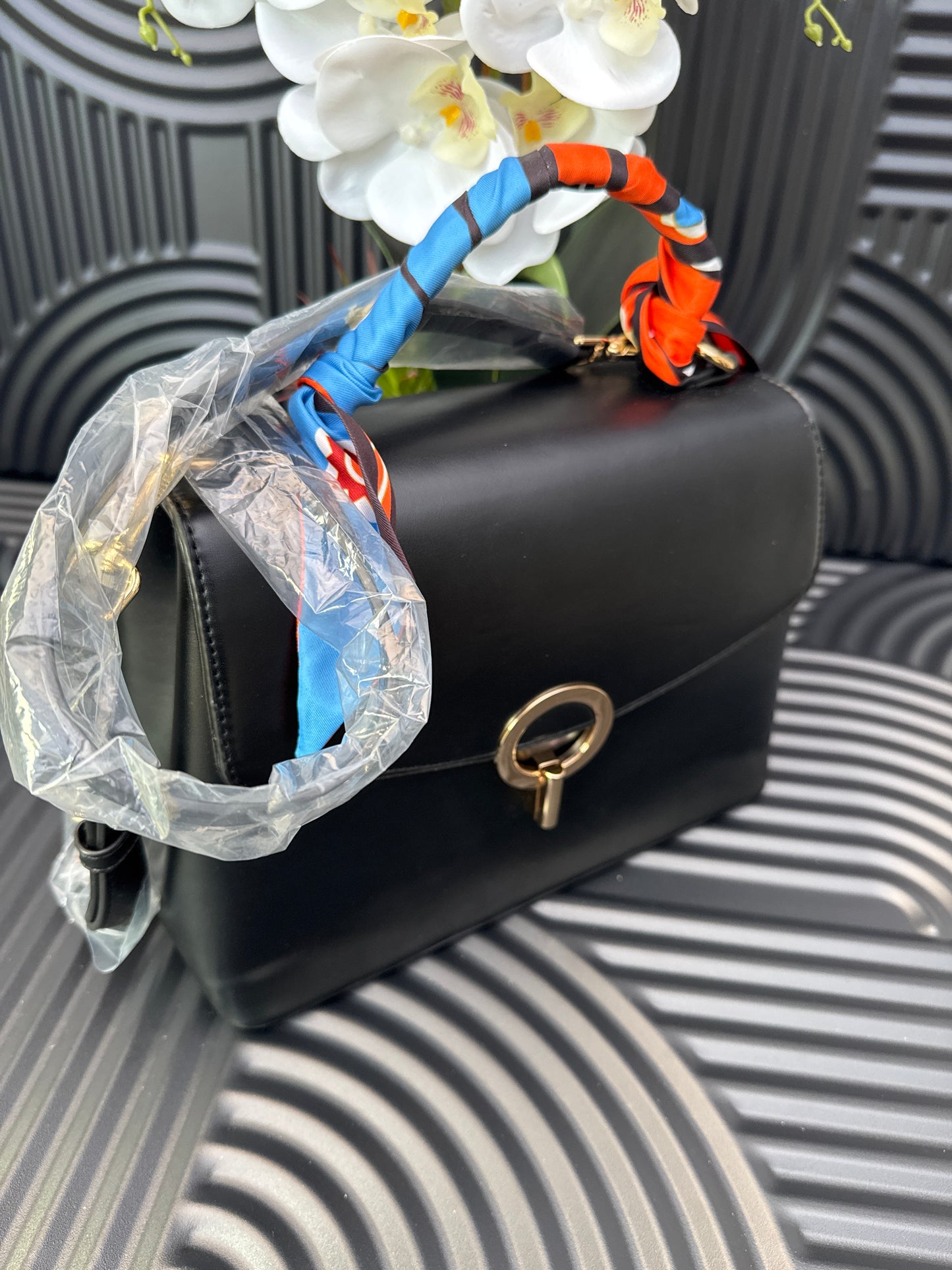 Silk Ribbon Flap Over Cross Body Bag
