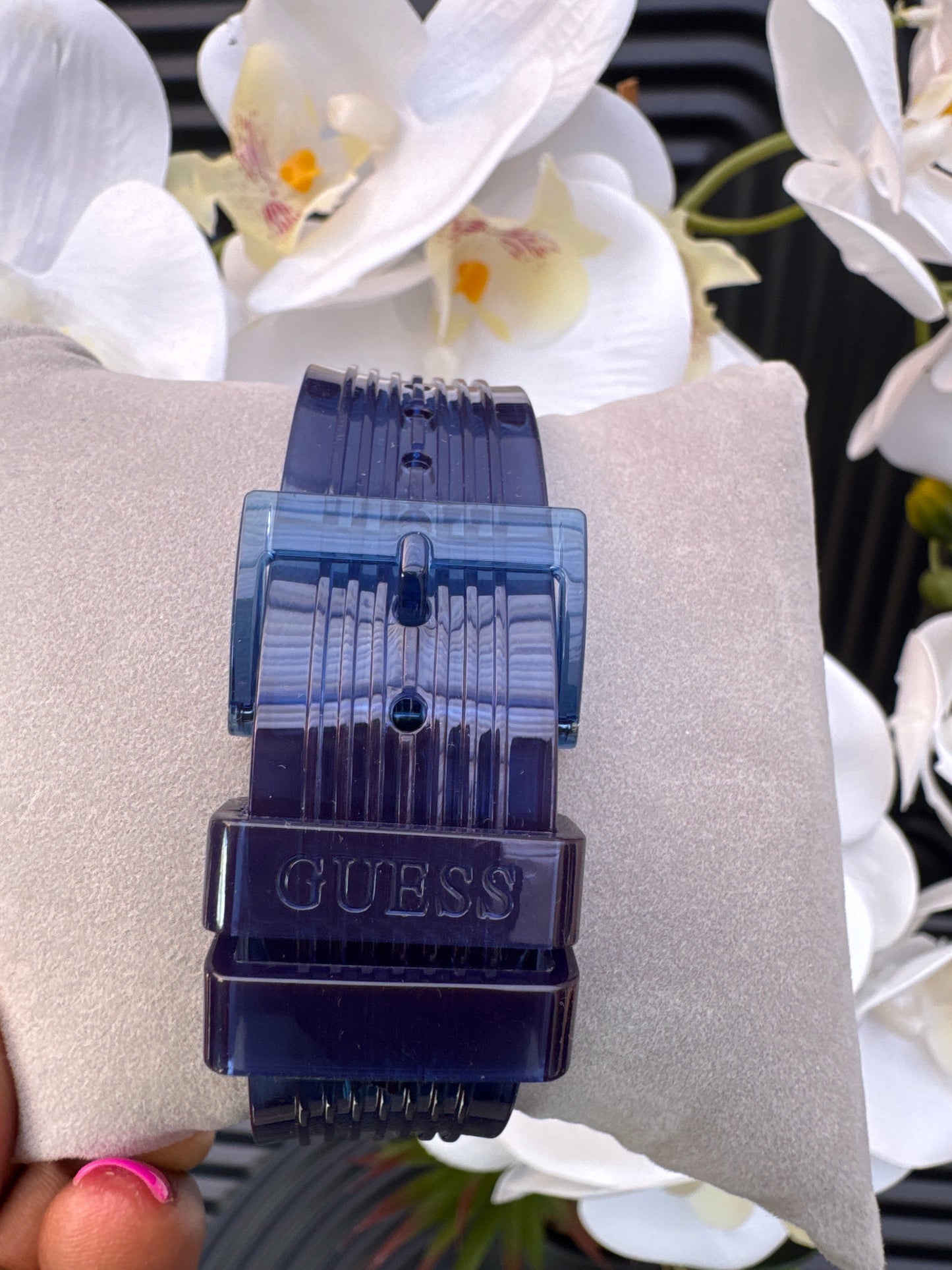 GUESS Blue UNISEX Silicon Strap Watch