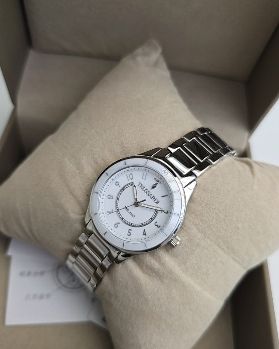TRUSSARDI Women's Steel/White Watch