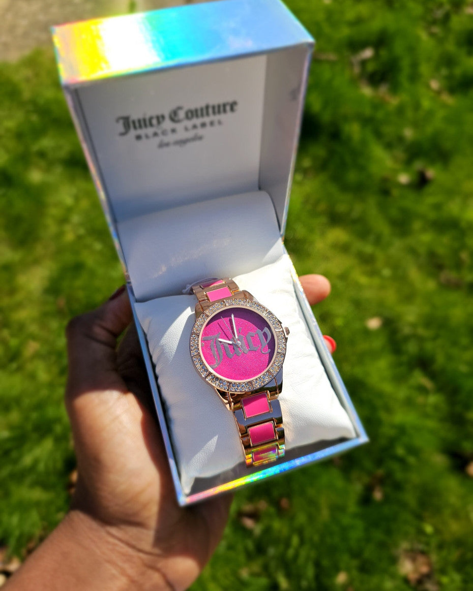 Juicy Couture pink and gold watch