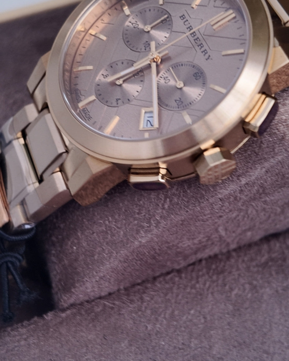 Burberry UNISEX Gold Tone Chronograph 38mm Watch