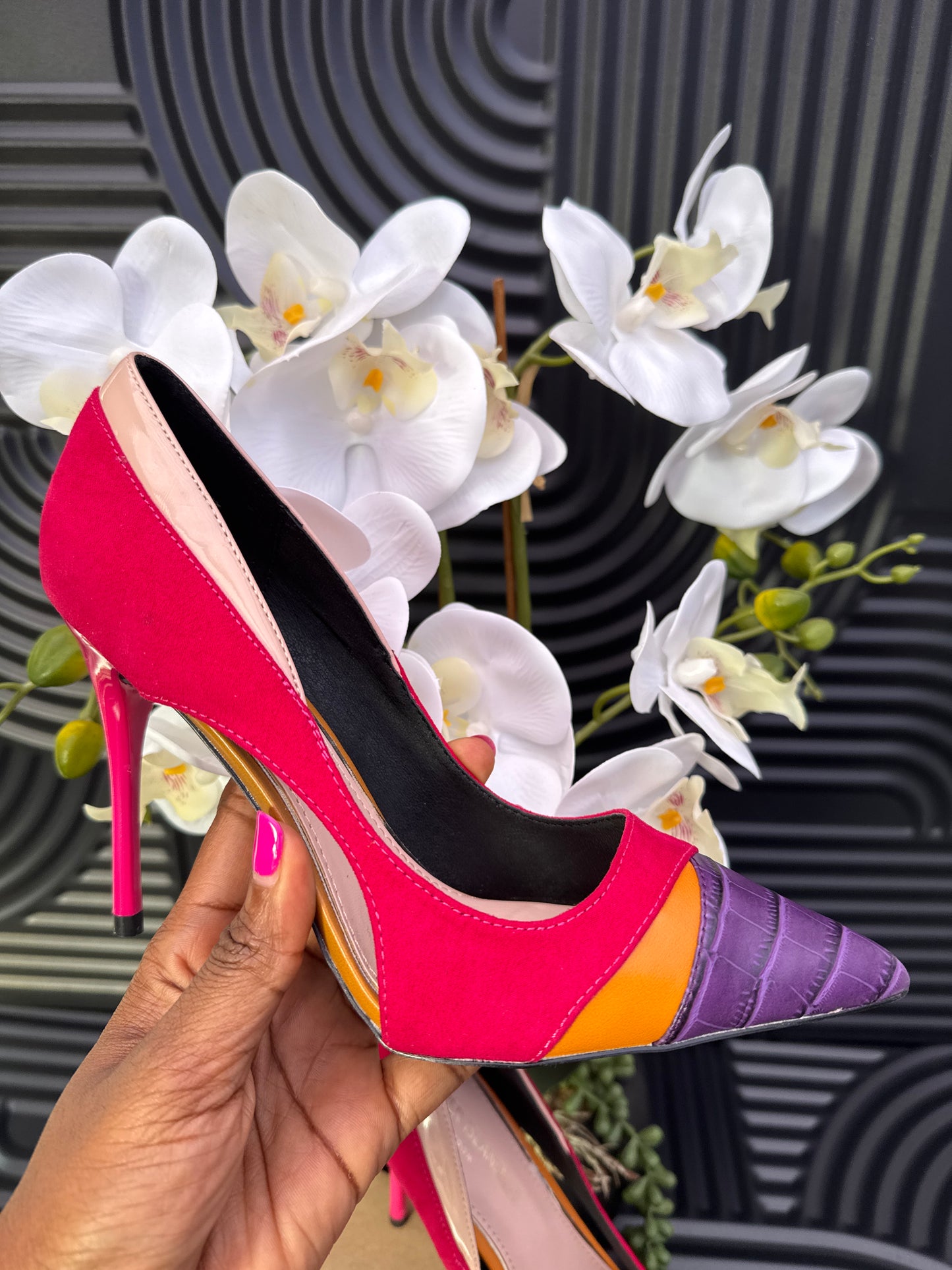 River Island Colour Block Pointed Toe Heels