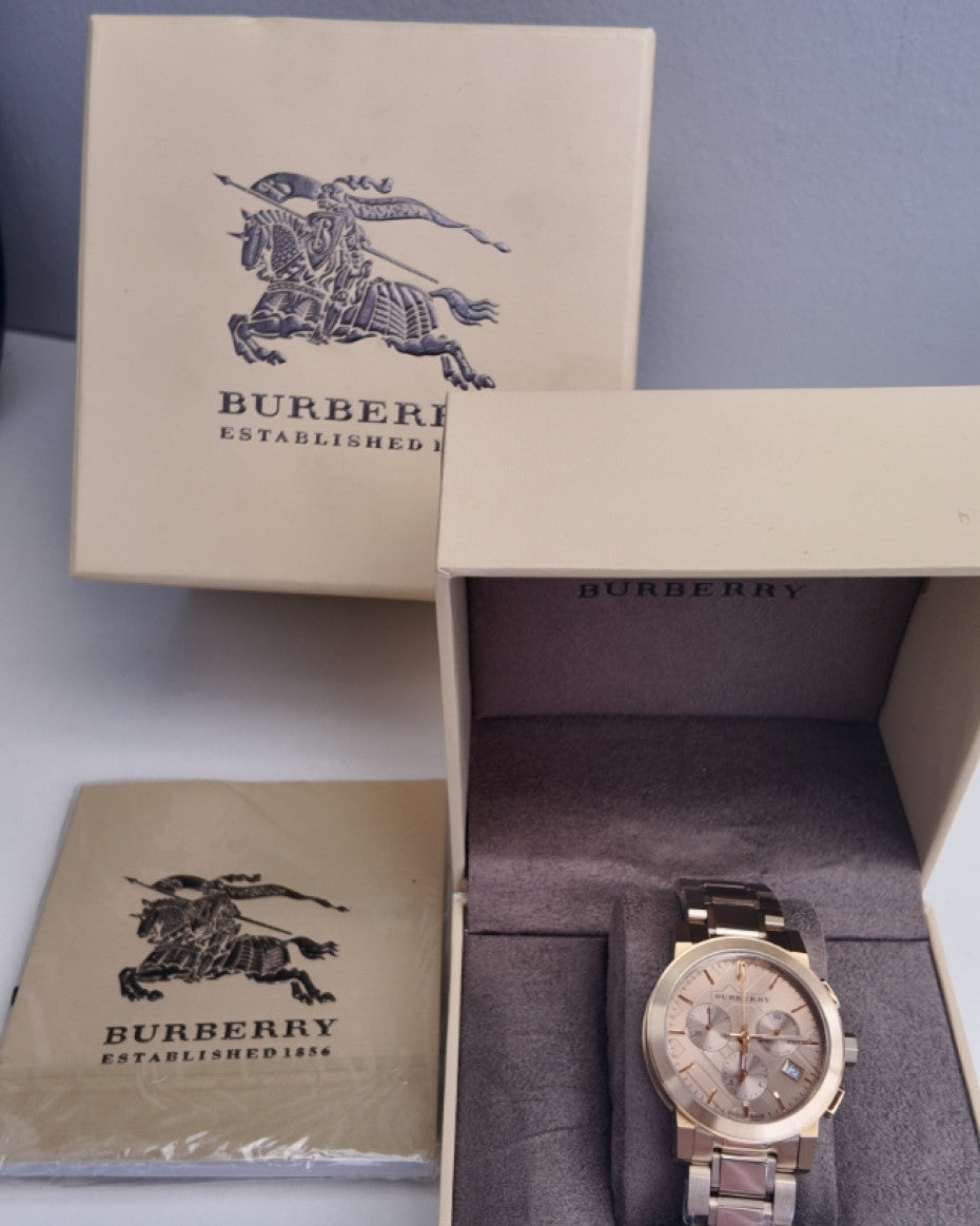 Burberry UNISEX Gold Tone Chronograph 38mm Watch