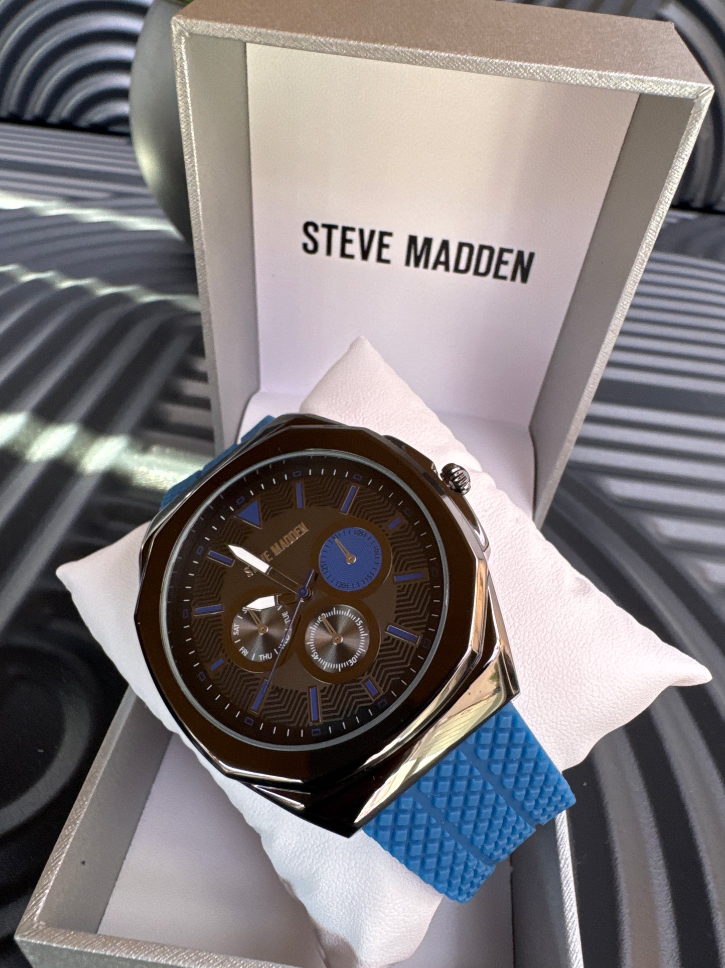Steve Madden Blue Strap Silicon Watch