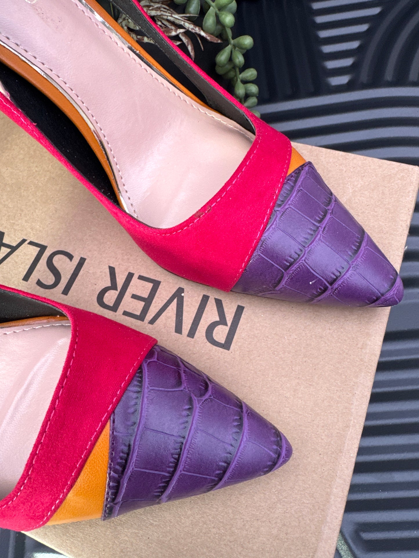 River Island Colour Block Pointed Toe Heels