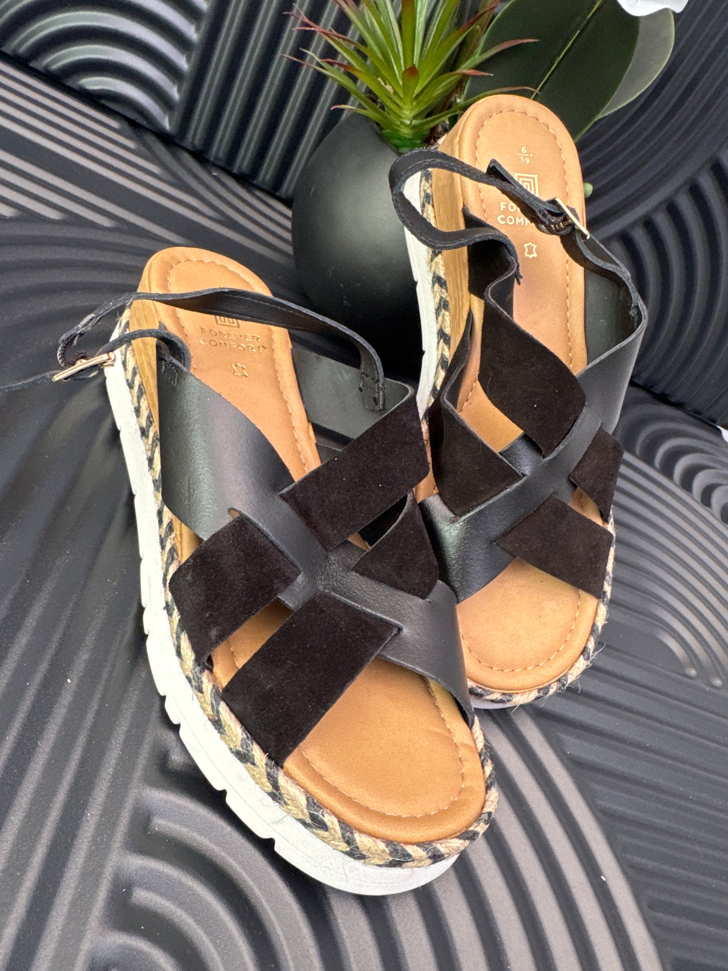 Crossover Wedge Sandal