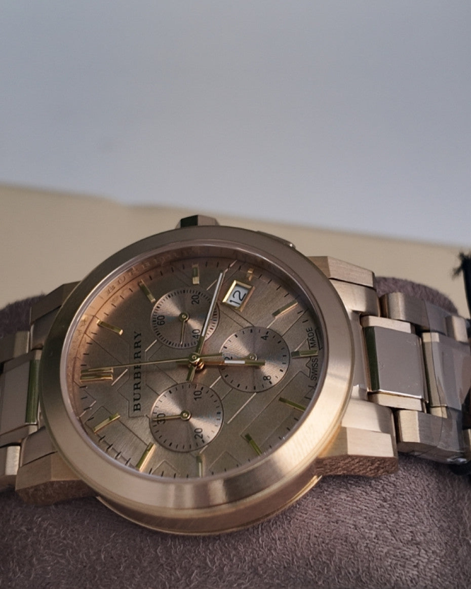 Burberry UNISEX Gold Tone Chronograph 38mm Watch