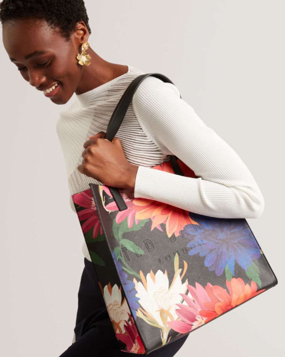 Ted Baker Print Textured Large Icon Tote Bag