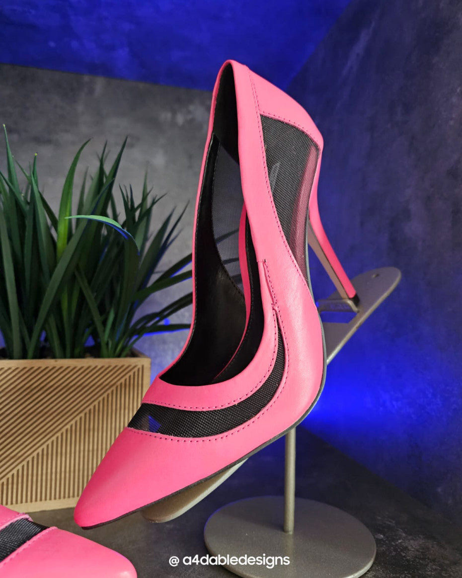 Mesh cut out heels