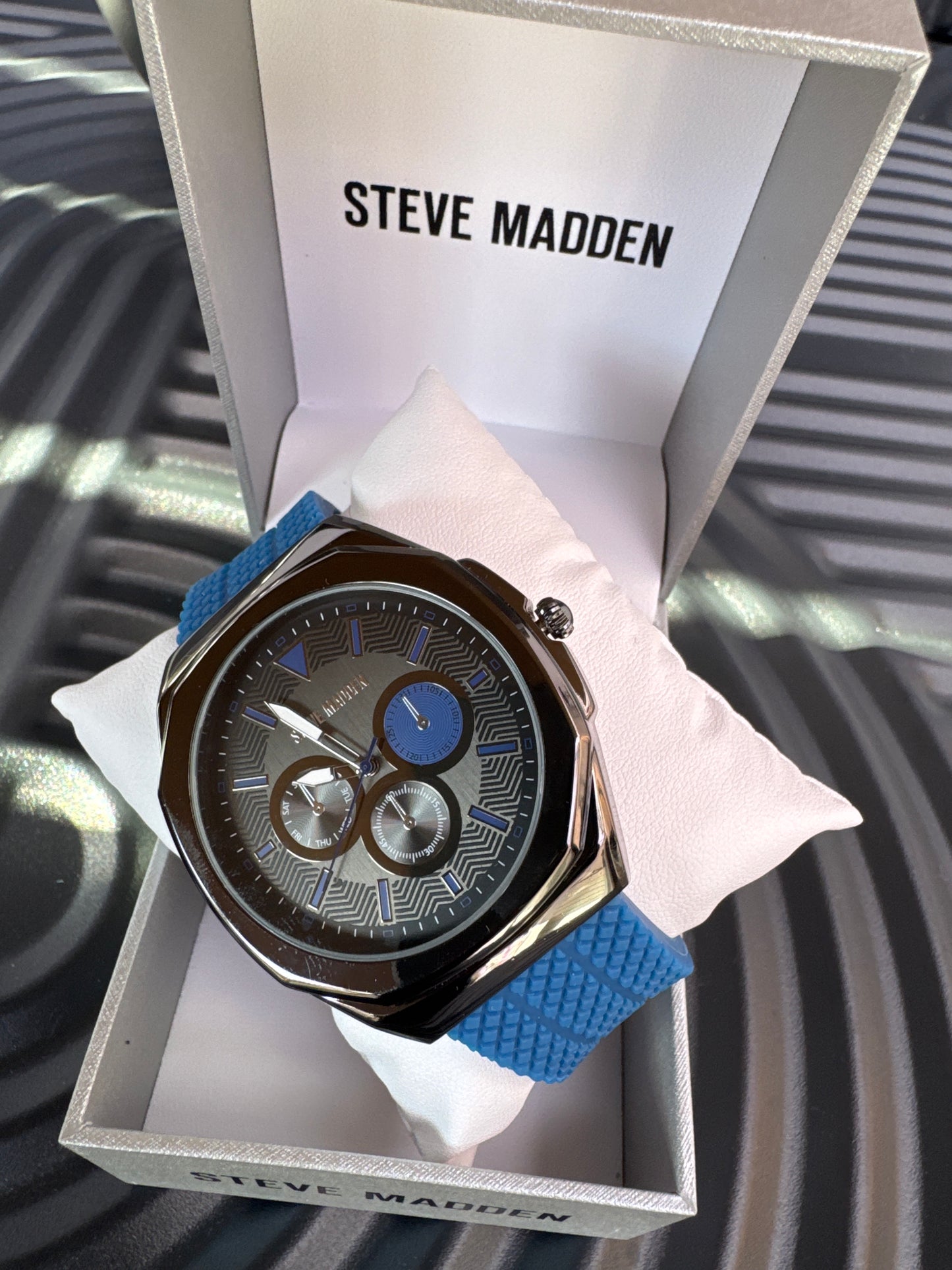 Steve Madden Blue Strap Silicon Watch
