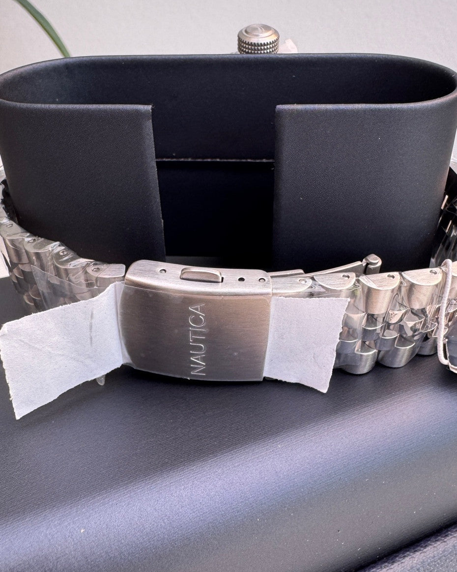 Nautica Quartz Stainless Steel Strap watch with blue dial