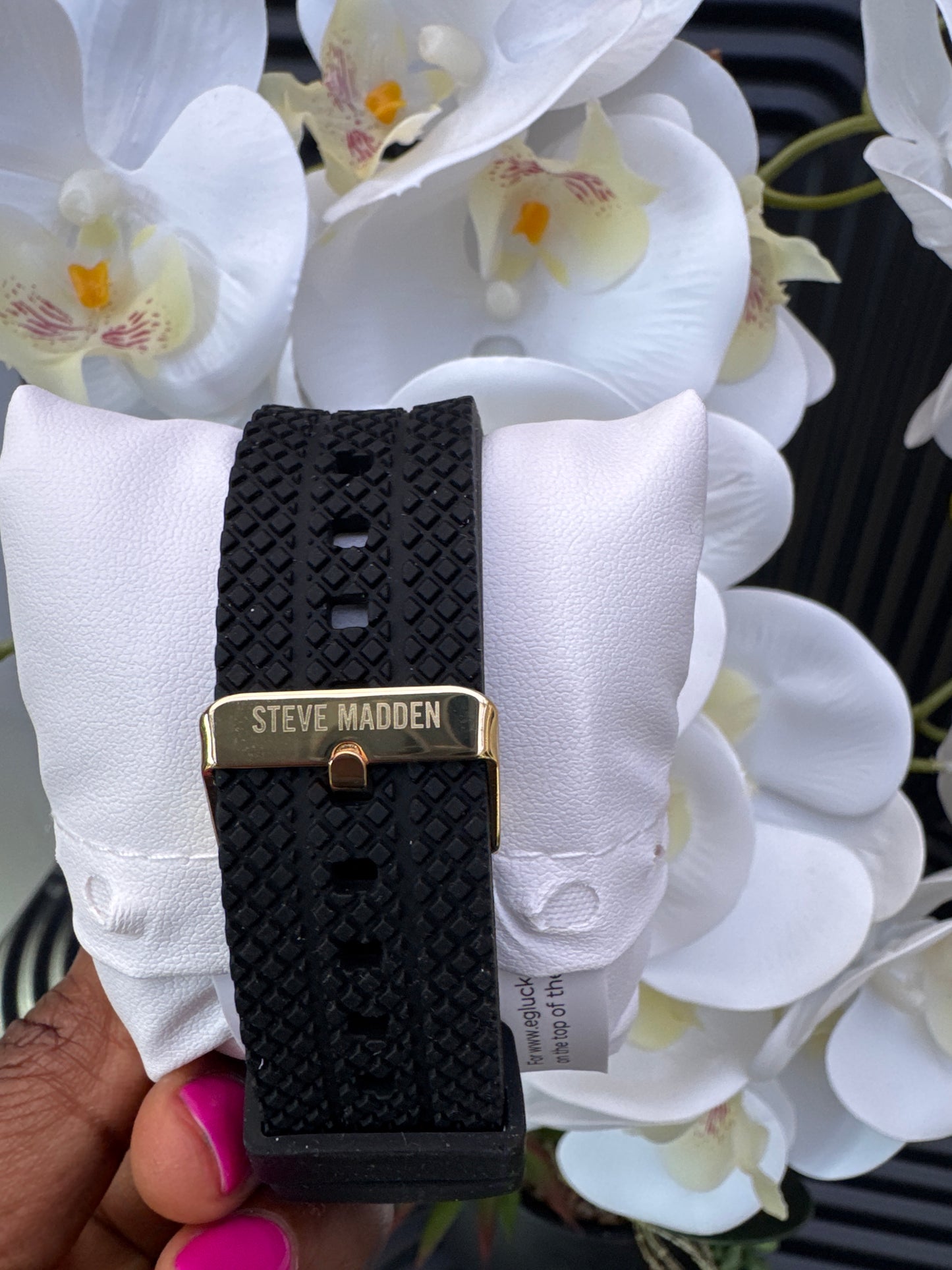 Steve Madden Black Strap Silicon Watch