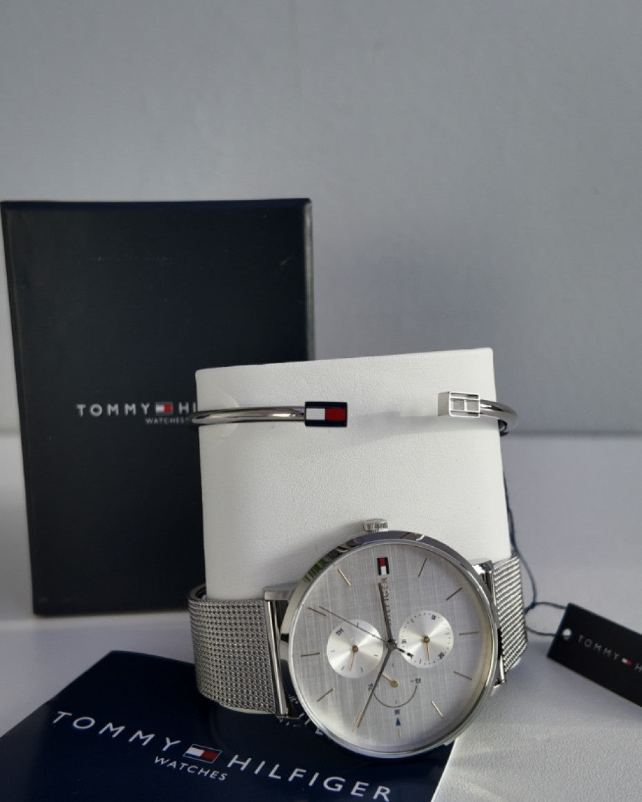 Tommy Hilfiger Silver Watch and Bracelet Set