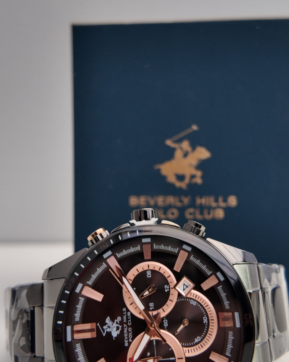 Black x Rose Gold Chronograph Bracelet Analog Watch