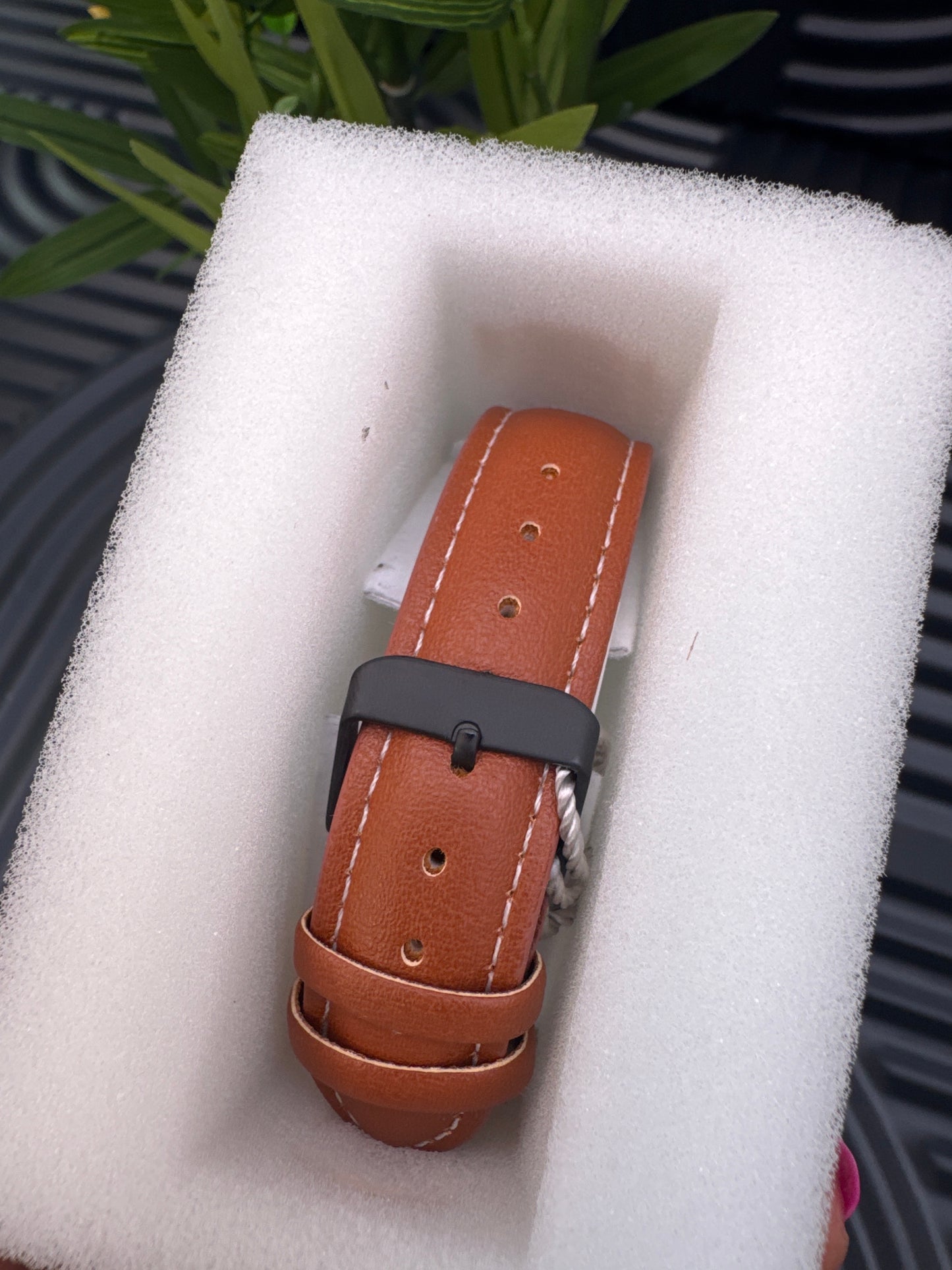 Brown Buckle Strap Smart Watch