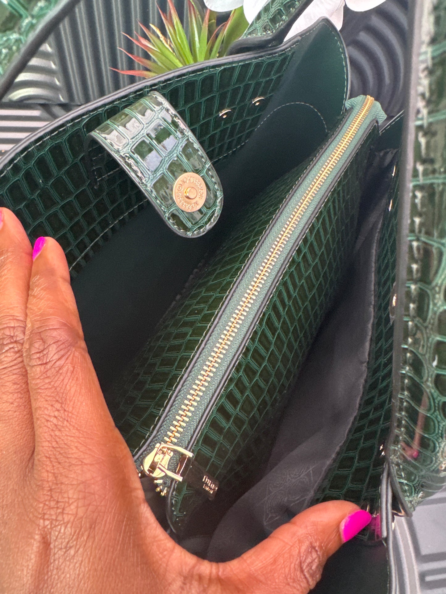 Dune Croc Effect Tote Bag