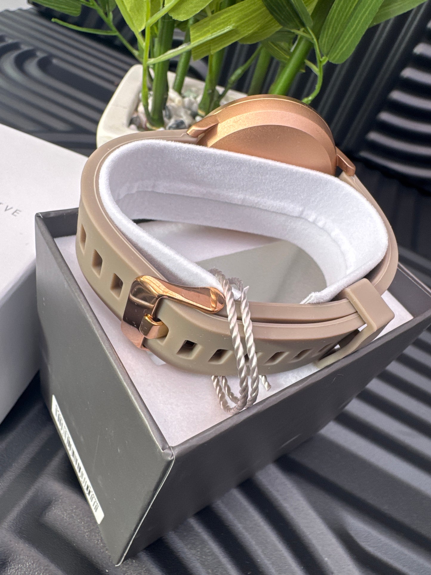 Taupe Buckle Strap Unisex Smart Watch