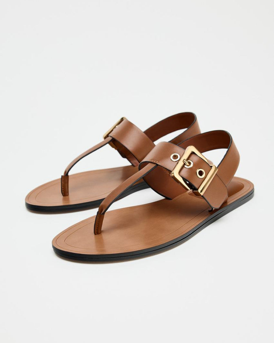 BUCKLED FLAT SANDALS