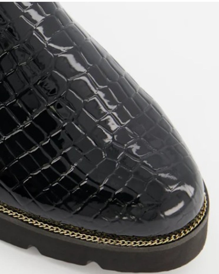 Croc-Debossed Flatform Loafers