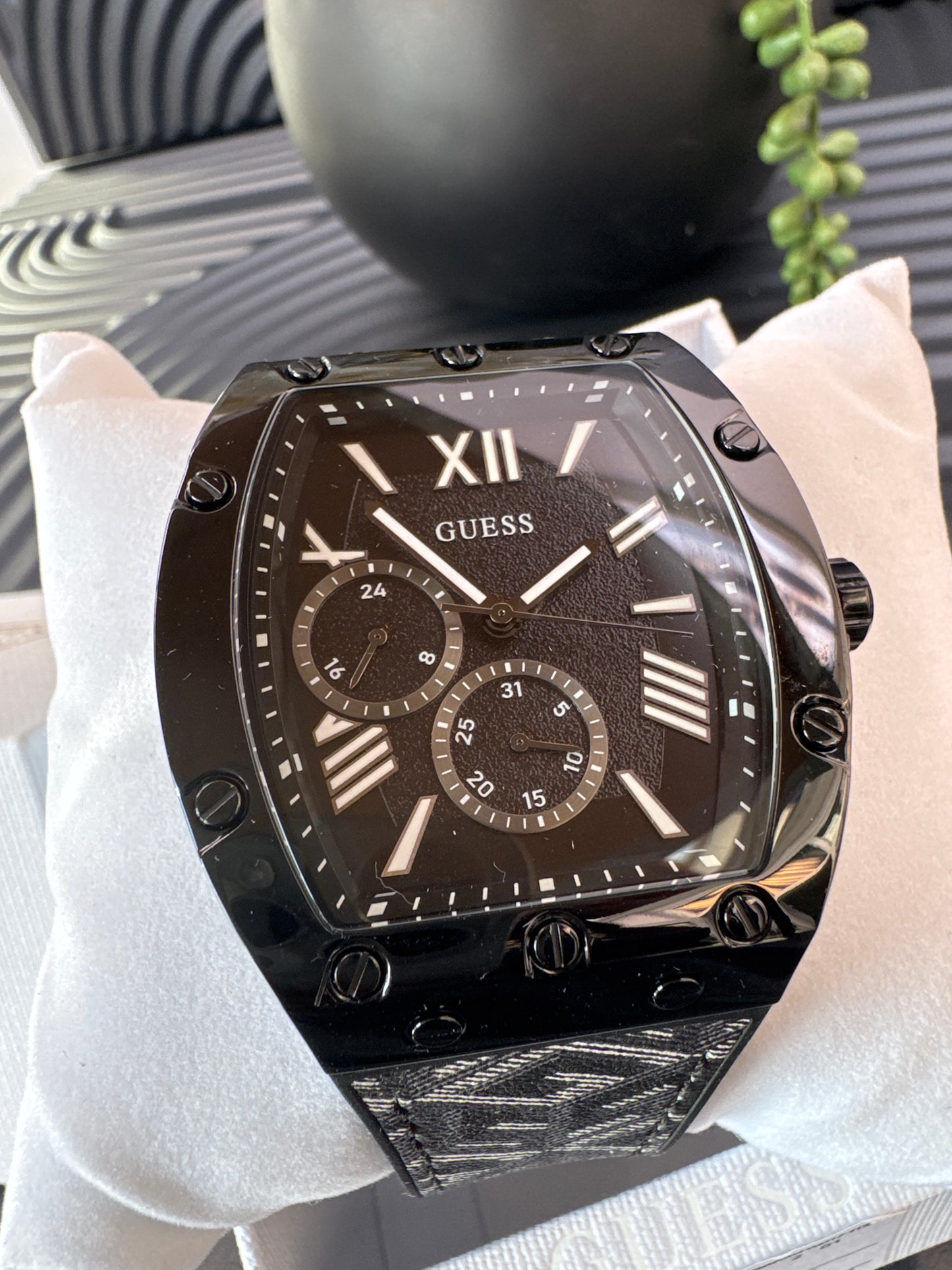 GUESS Patterned Strap Watch
