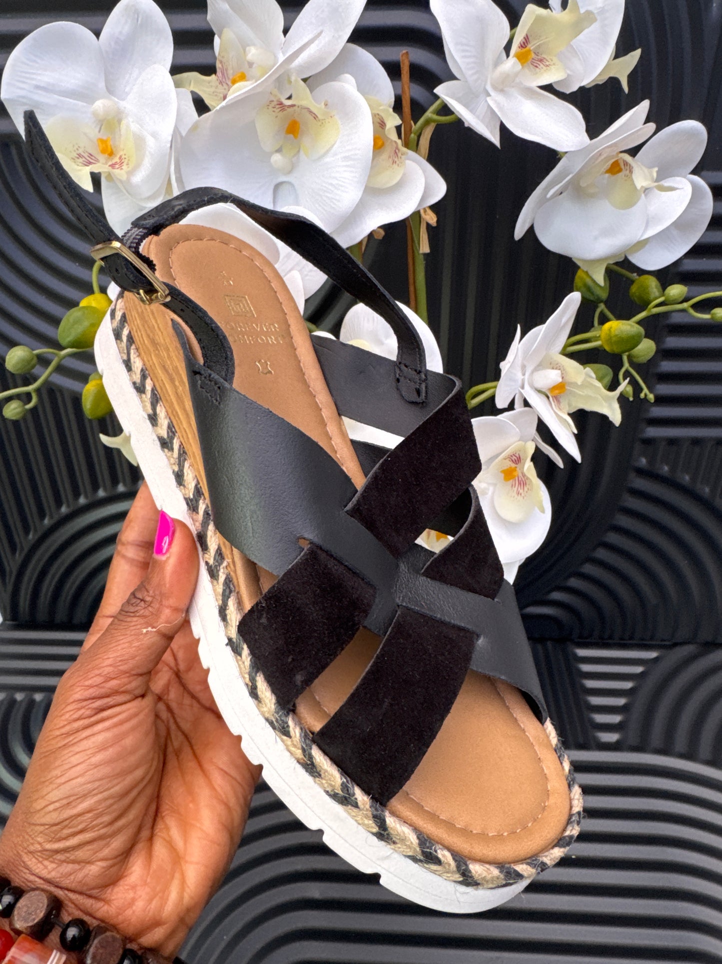 Crossover Wedge Sandal